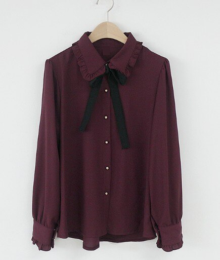 Chiffon Blouses Shirts Bow Tie Tops