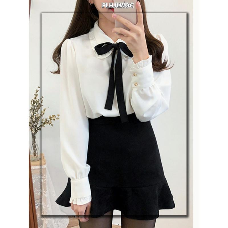 Chiffon Blouses Shirts Bow Tie Tops