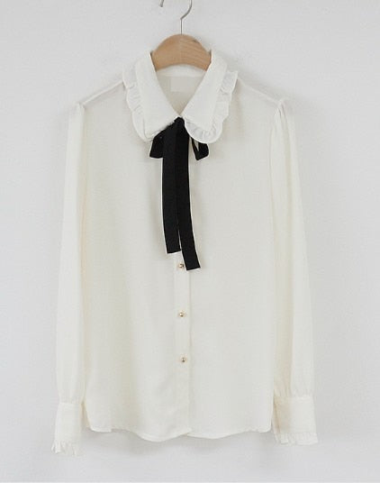 Chiffon Blouses Shirts Bow Tie Tops